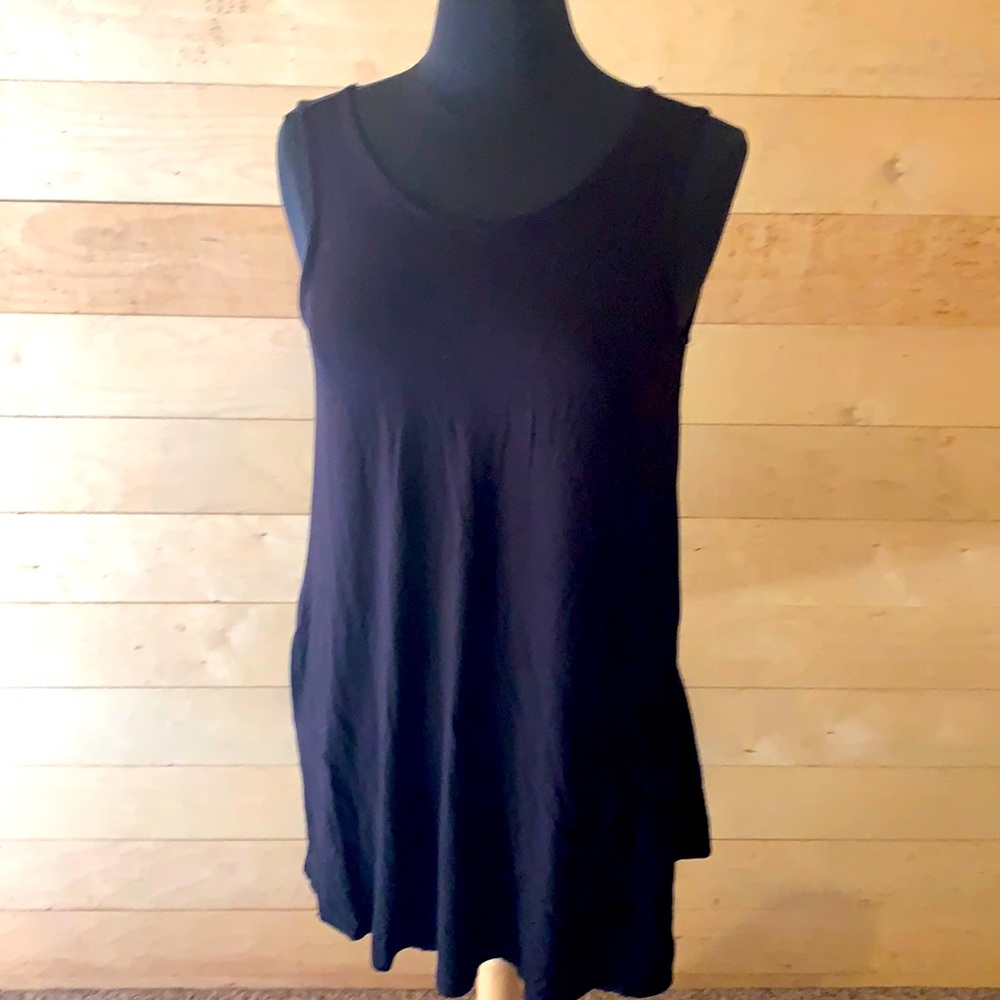 Lulus Flowy Black Cross Back Dress w/ Pockets Medium